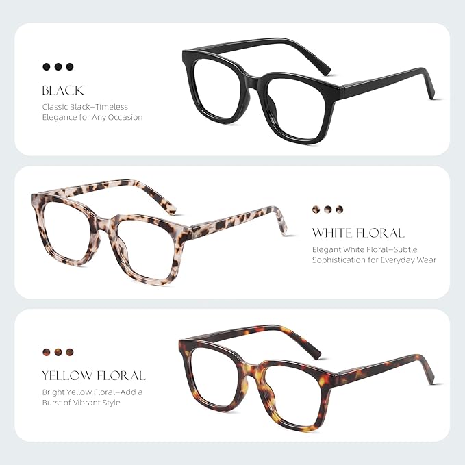 RS FOR WOMEN – Available in multiple magnification strengths to suit different reading preferences WOMEN'S READING GLASSES – Stylish frame design for both everyday wear and work set