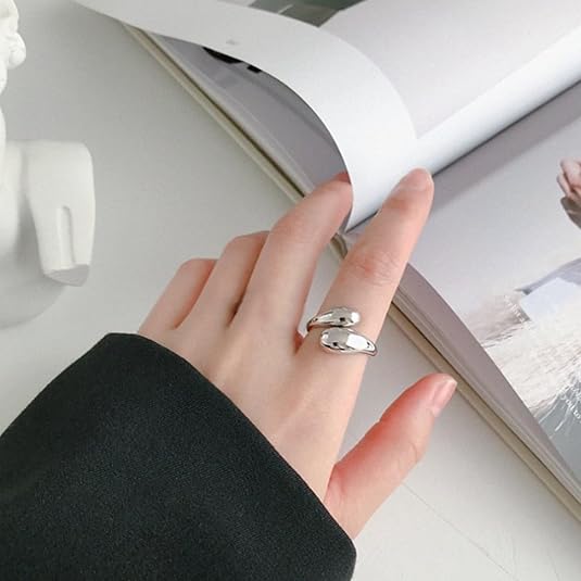 Handmade Rings 925 Sterling Silver Band Ring Adjustable Open Knuckle Rings Thumb