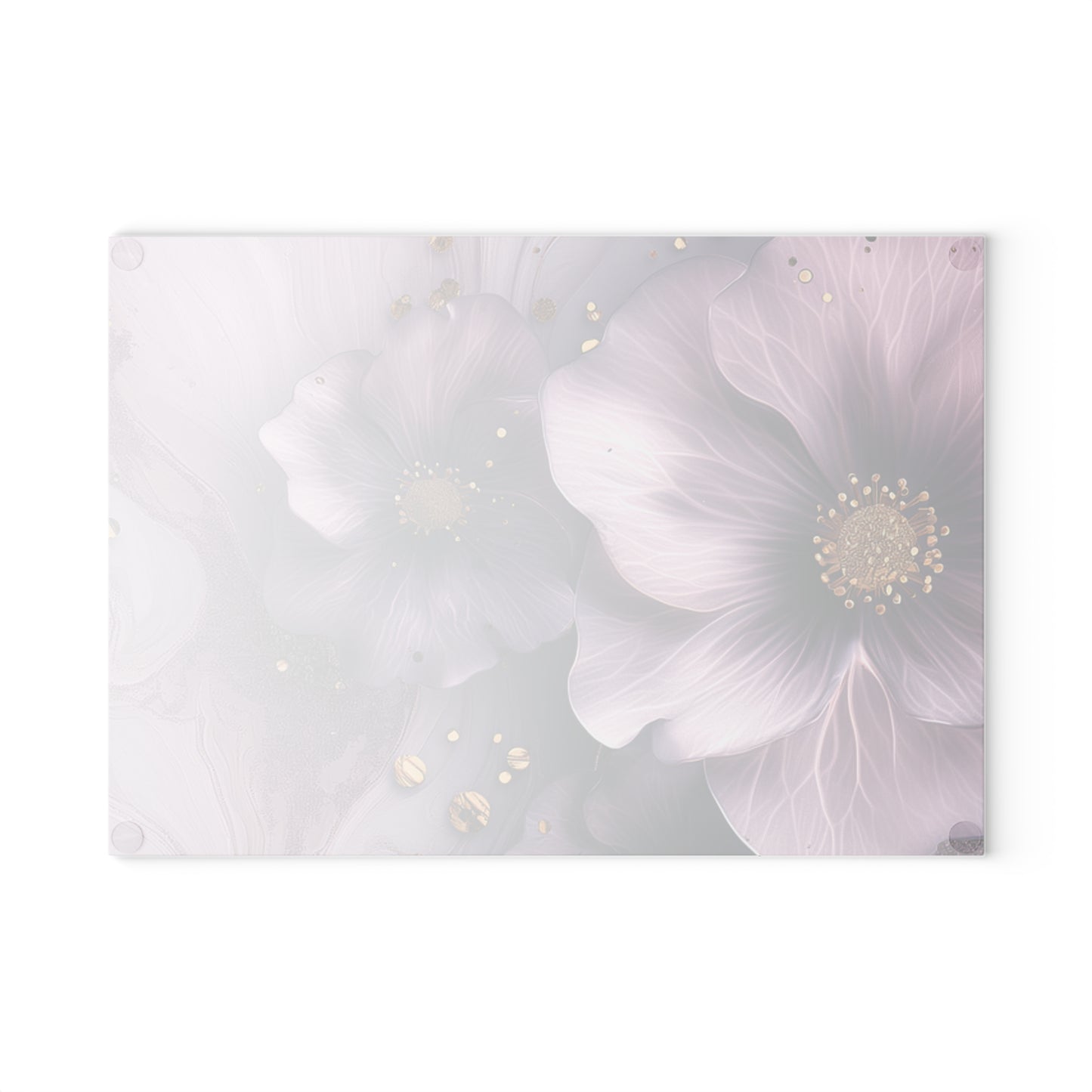 Elegant Floral Glass Cutting Board - Sophisticated Kitchen Deco