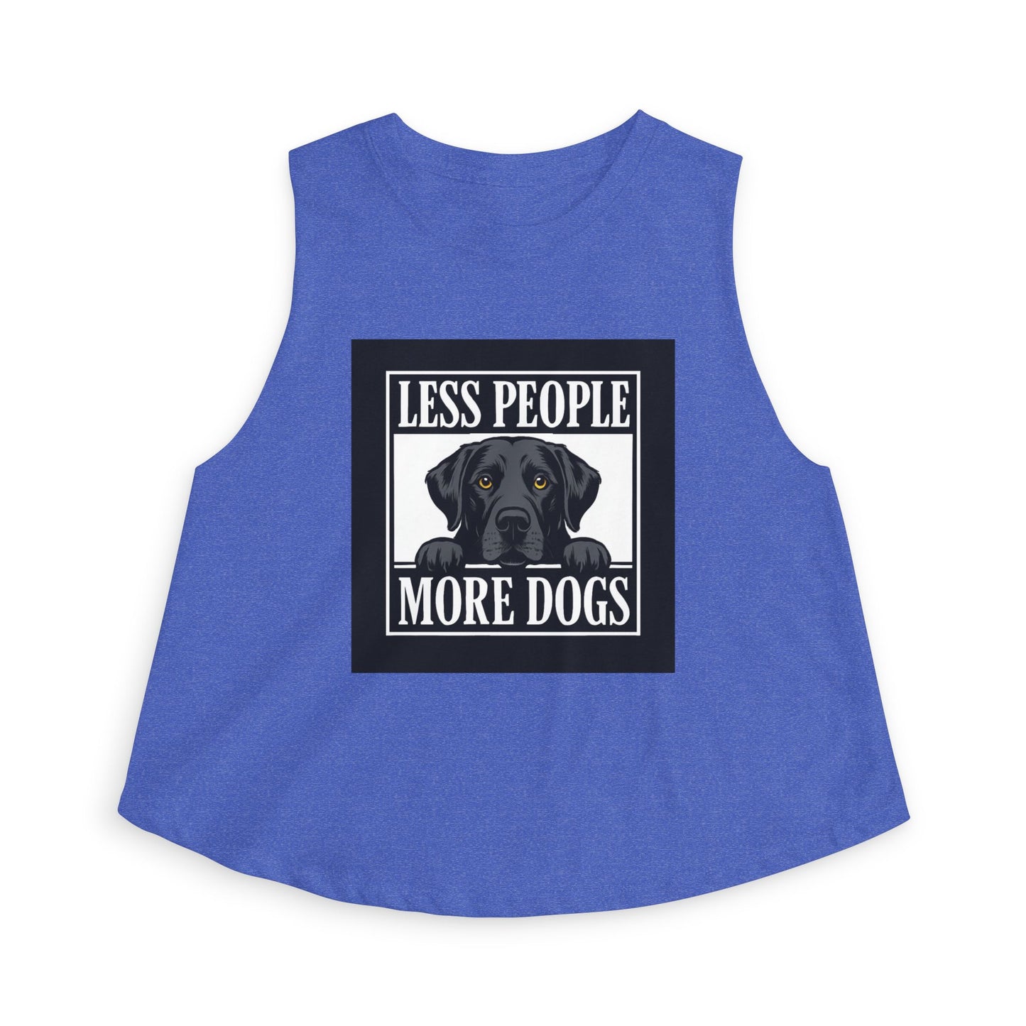 Less People More Dogs Crop Top – Cute Black Lab Graphic Tank for Dog Lovers