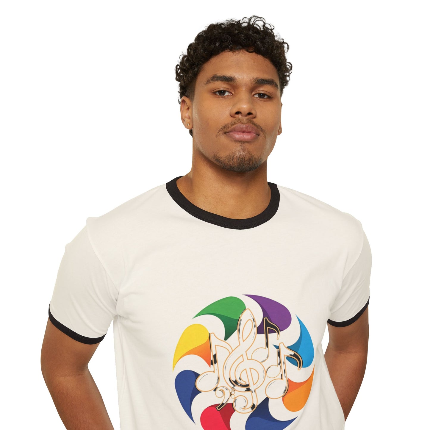 Vintage Rainbow Pinwheel Ringer T-Shirt