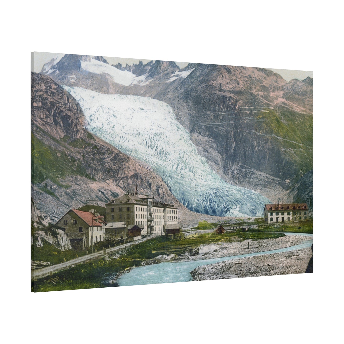 Glacier Village Matte Canvas Print
