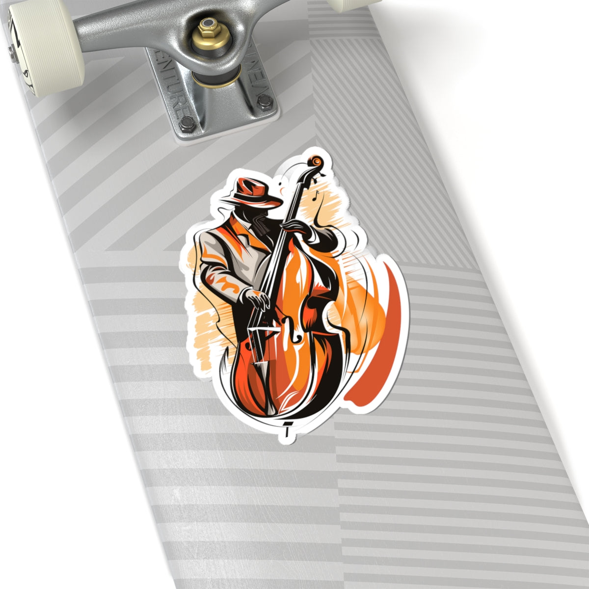 Jazz Bassist Sticker — Retro Double Bass Music Vinyl Decal for Laptops & Instruments