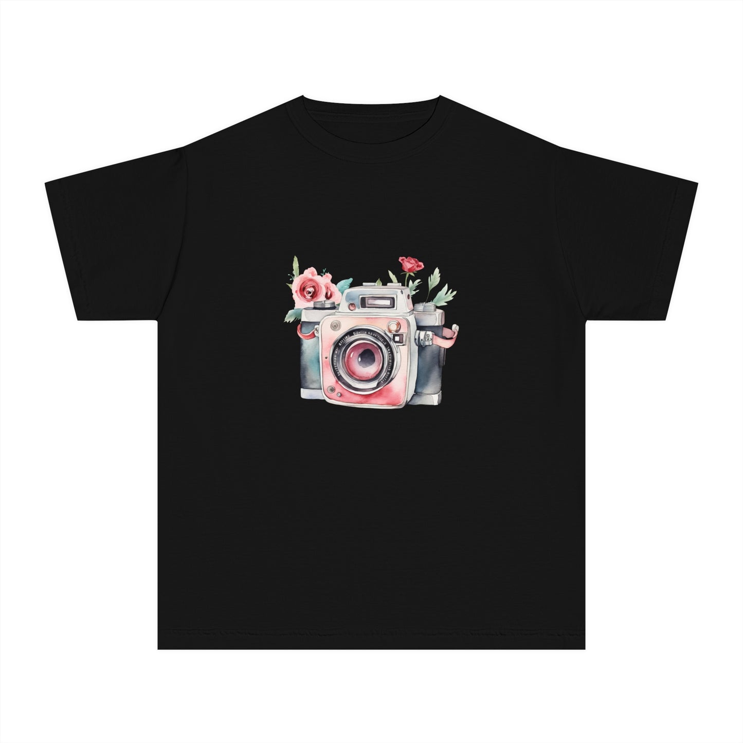 Floral Camera Youth Tee, Cute Teen Shirt