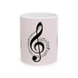 Musical Treble Clef Ceramic Mug — Sheet Music Coffee Cup (11oz & 15oz)