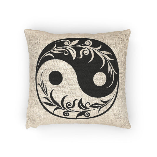 Yin Yang Woven Pillow, Bohemian Decorative Cushion, Zen Home Decor, Mindfulness Gift, Meditation Accessory, Spring Home Refresh