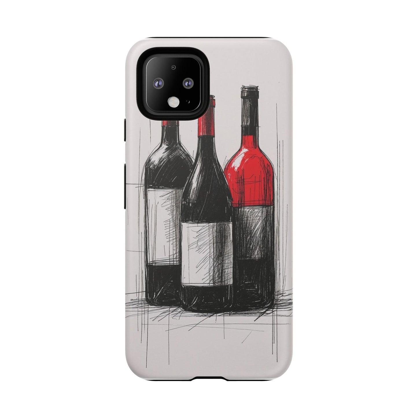 Wine Lover's Phone Case, Tough Phone Cover, Artistic Wine Design, Gift for Wine Enthusiasts, Customizable Case, Unique Wine Art