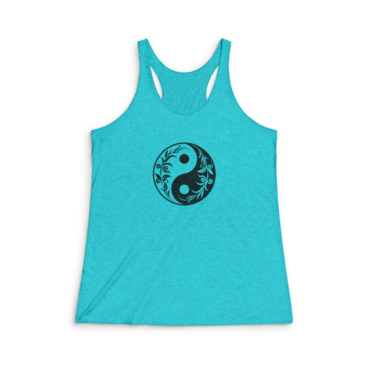 Yin Yang Women's Tri-Blend Racerback Tank Top
