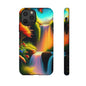 Phone Case - Vibrant Waterfall Landscape with Butterfly | Colorful Nature Protective Case