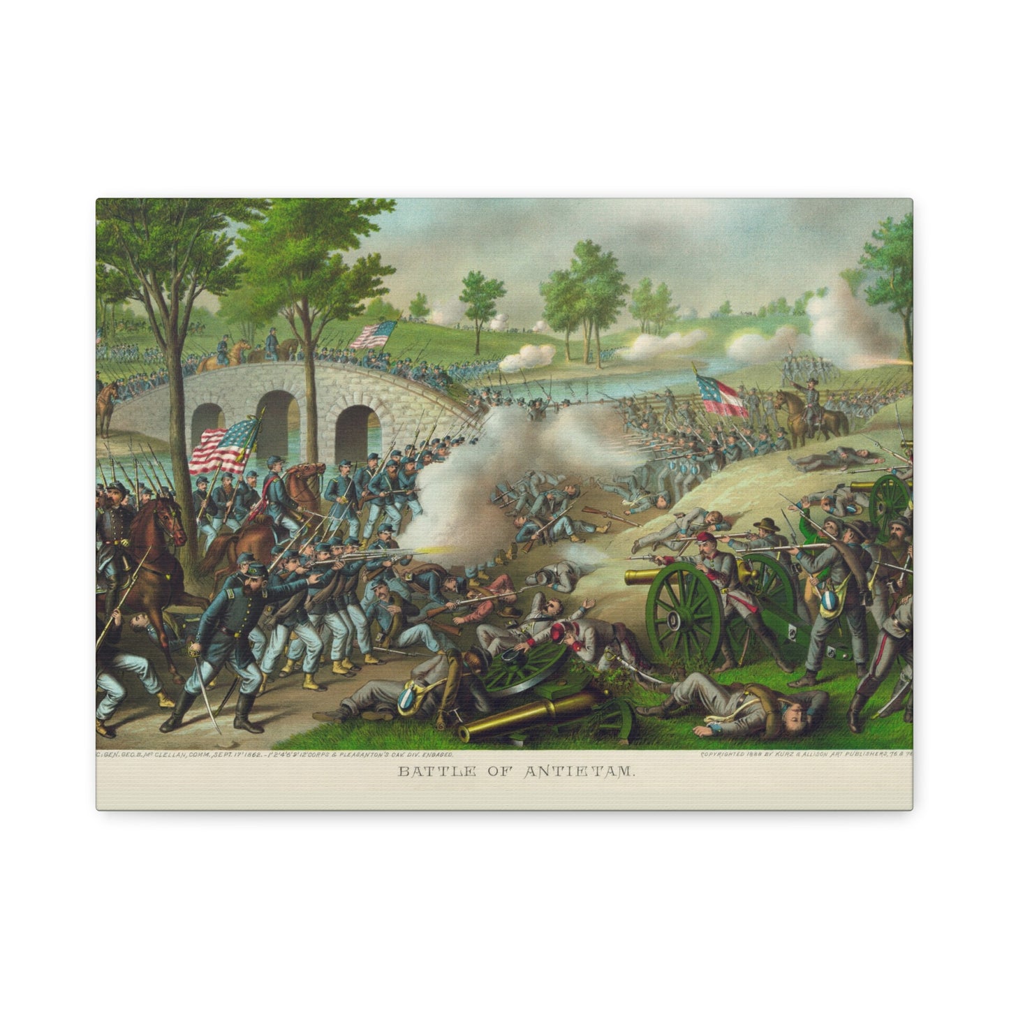 Antietam Battle Canvas Print — Civil War Historical Wall Art (Matte Stretched)