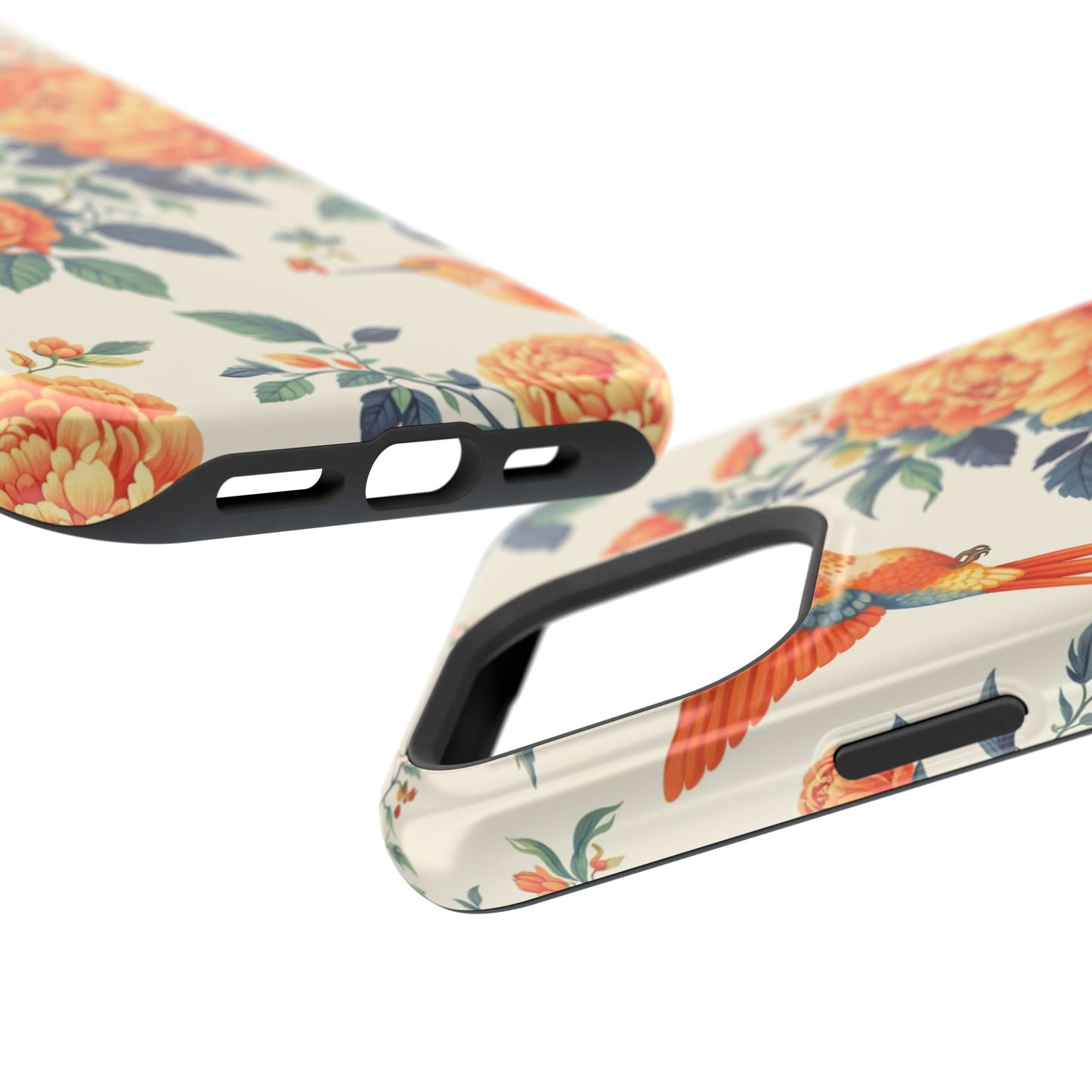Floral Hummingbird Magnetic Phone Case — Impact-Resistant Protective Cover
