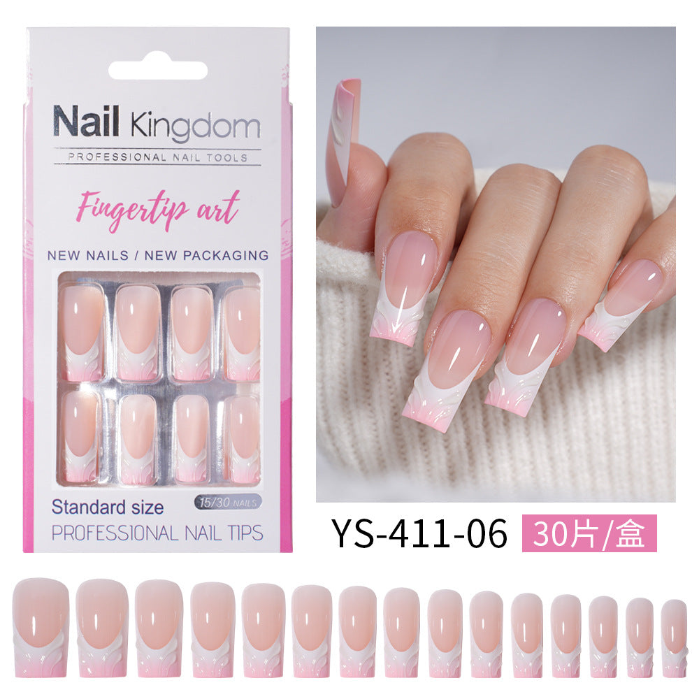 Press on nails advanced sense belt drill three-dimensional detachable nail art Spice girl fake nail press on – Image 12