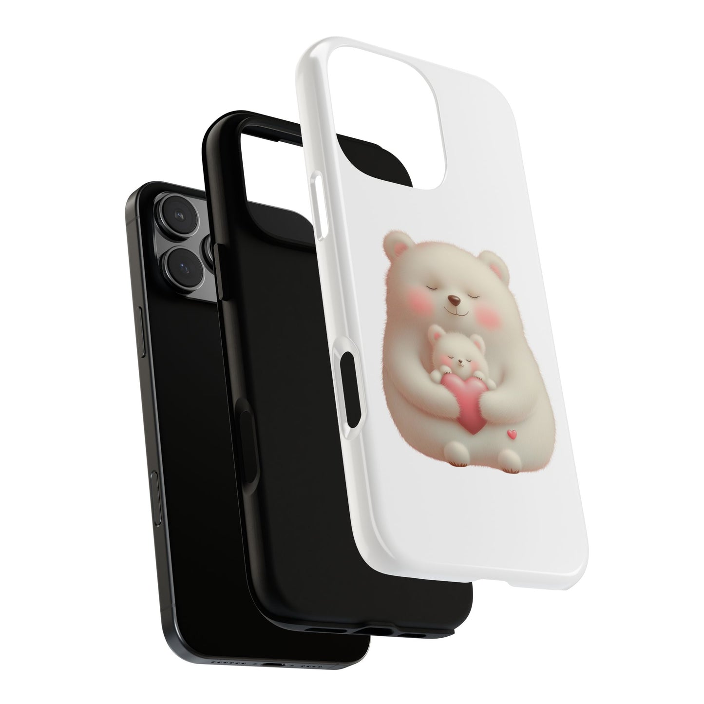 Cute Bear Phone Case, Tough Cases, Animal Lover Gift, Kids Accessories, Mother’s Day, Heartwarming Design