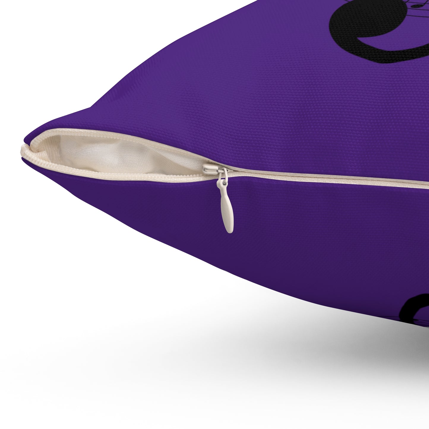 Musical Note Pillow | Purple Treble Clef Cushion