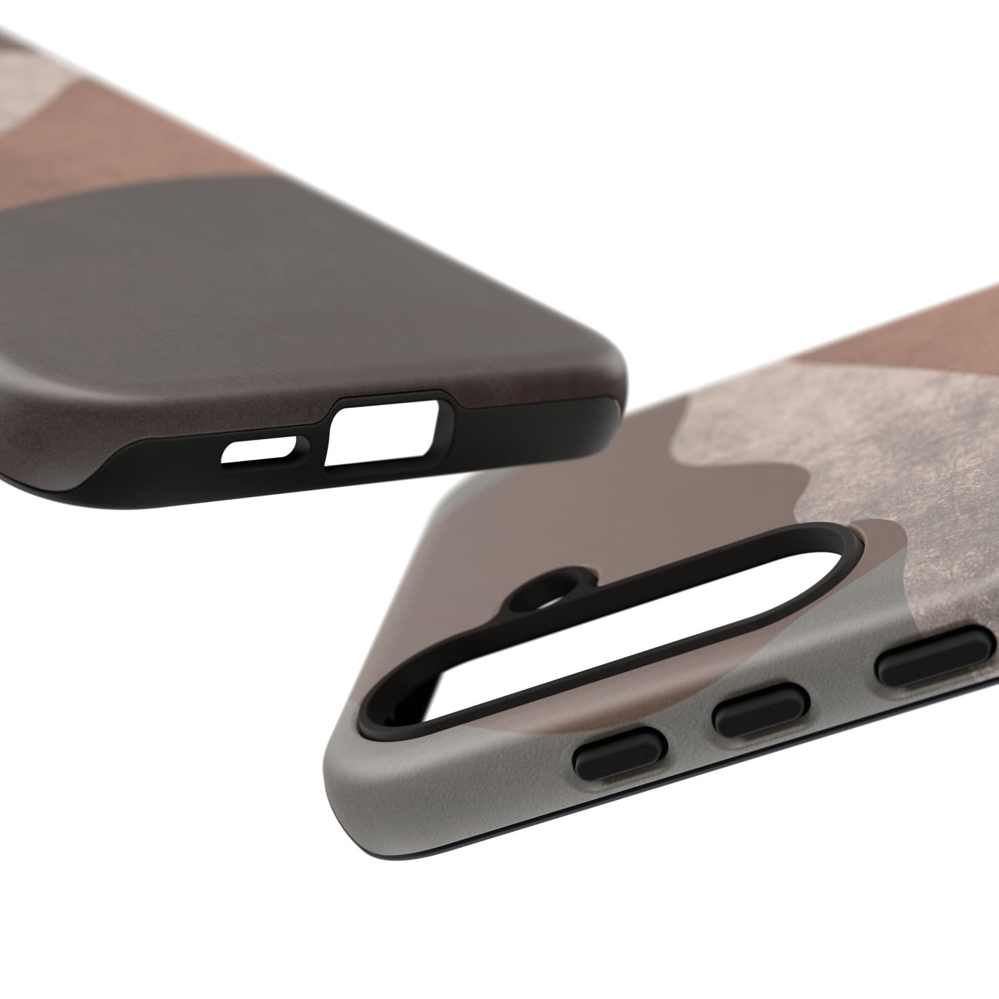 Abstract Earthtone Phone Case — Brown Layered Rugged Tough Case