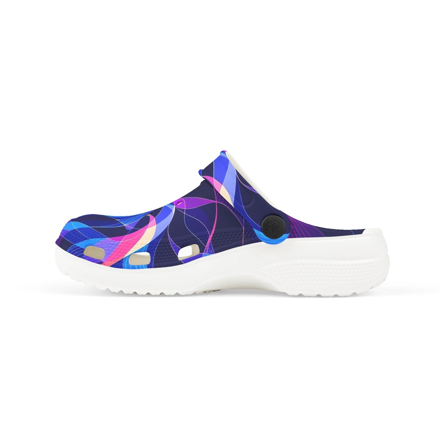 Kids Swirl Pattern EVA Foam Clogs — Colorful Neon Pinwheel Slip-Ons