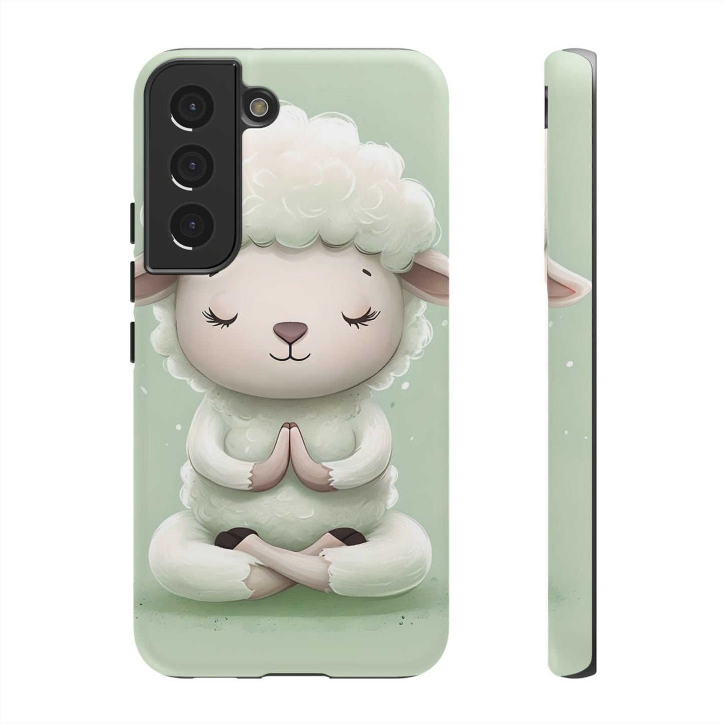 Meditating Lamb Phone Case — Cute Pastel Protective iPhone Cover