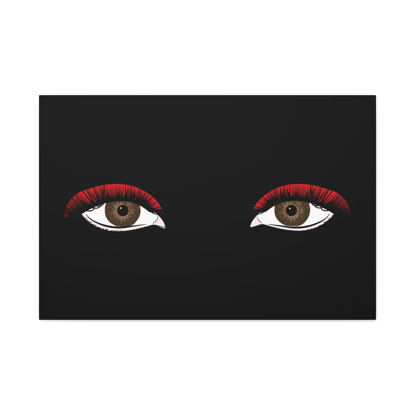 Red Lashes Wall Art Canvas — Glam Eyes Makeup Decor