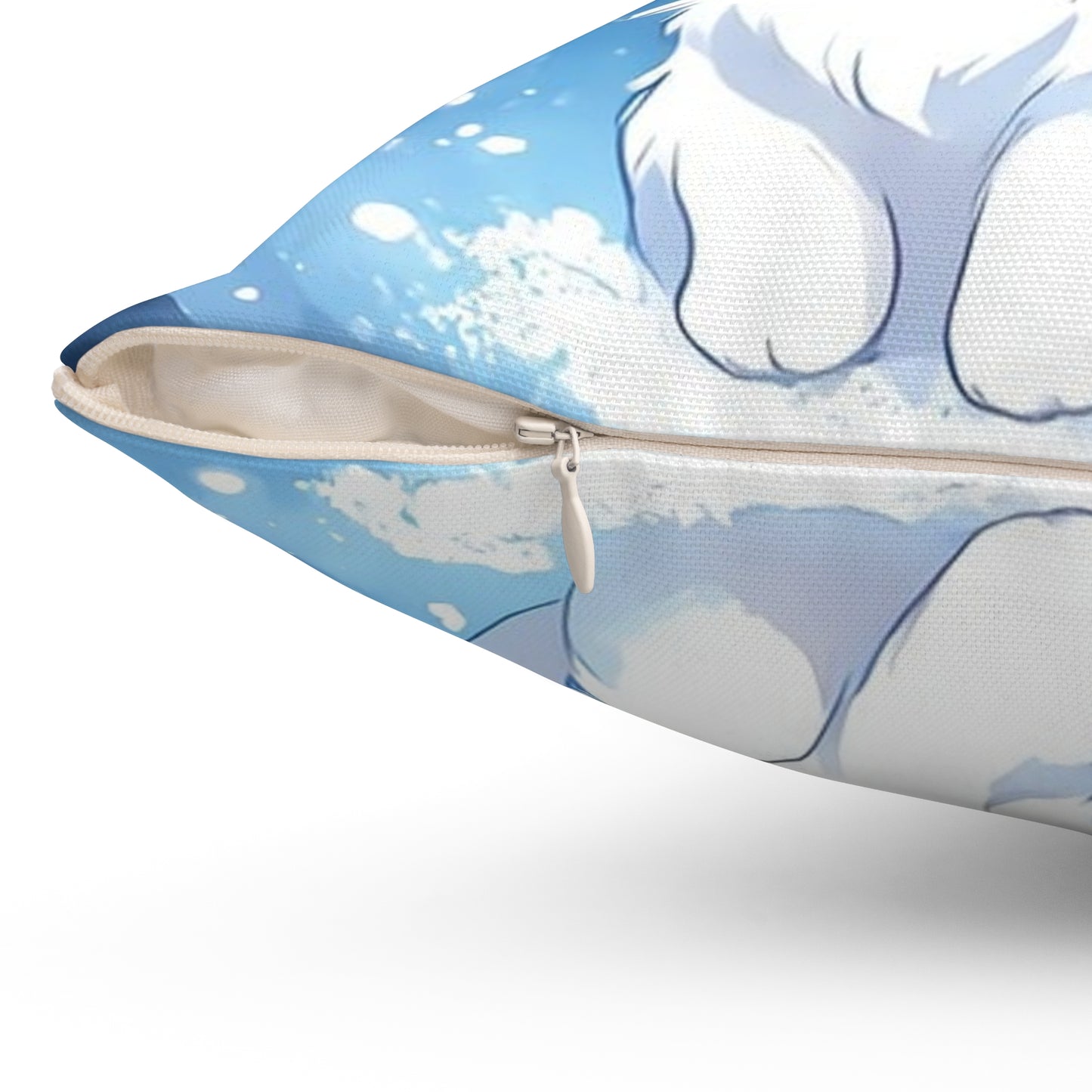 Cute White Kitten Throw Pillow — Adorable Cat Decor for Bedroom & Nursery