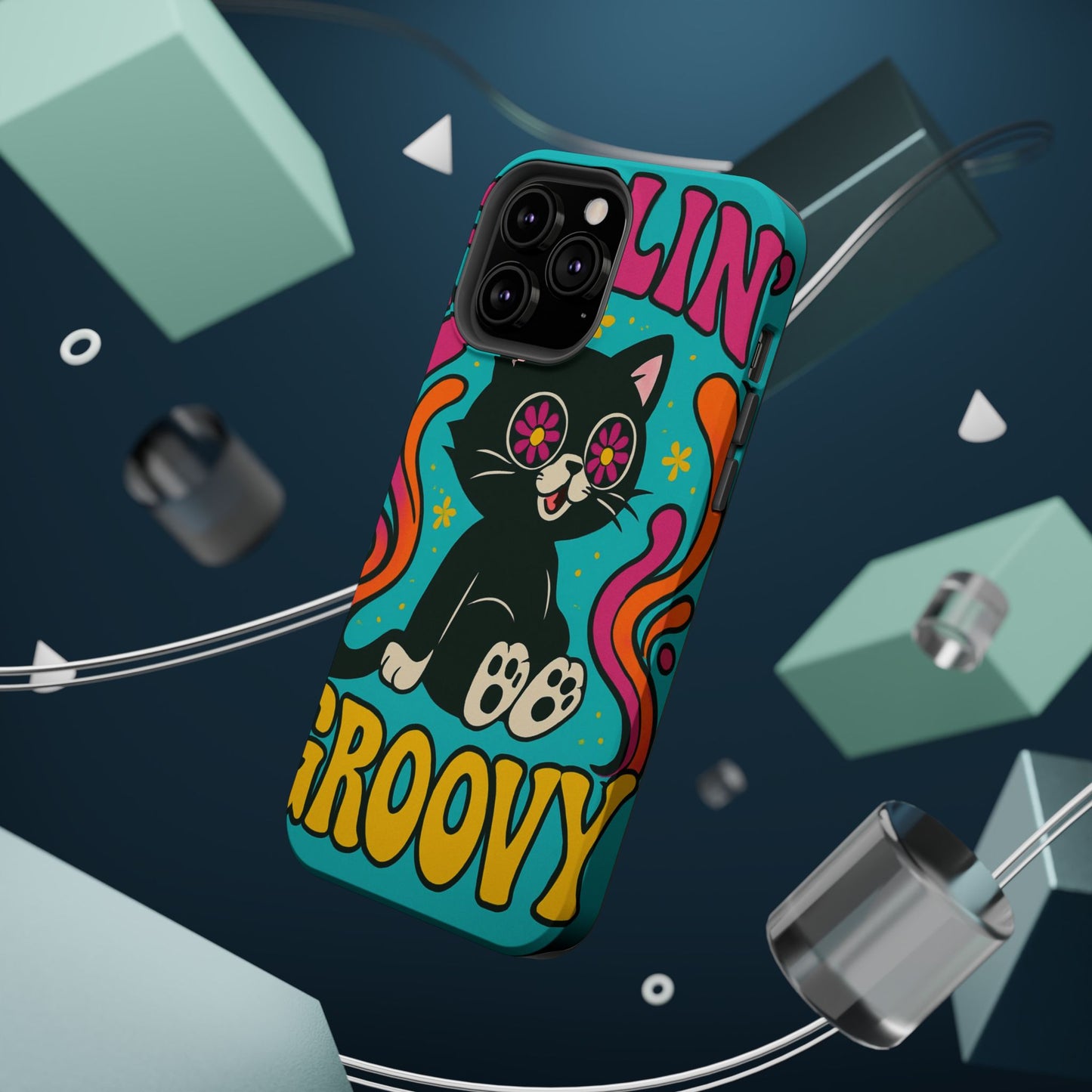 Groovy Cat Magnetic Impact-Resistant Phone Case