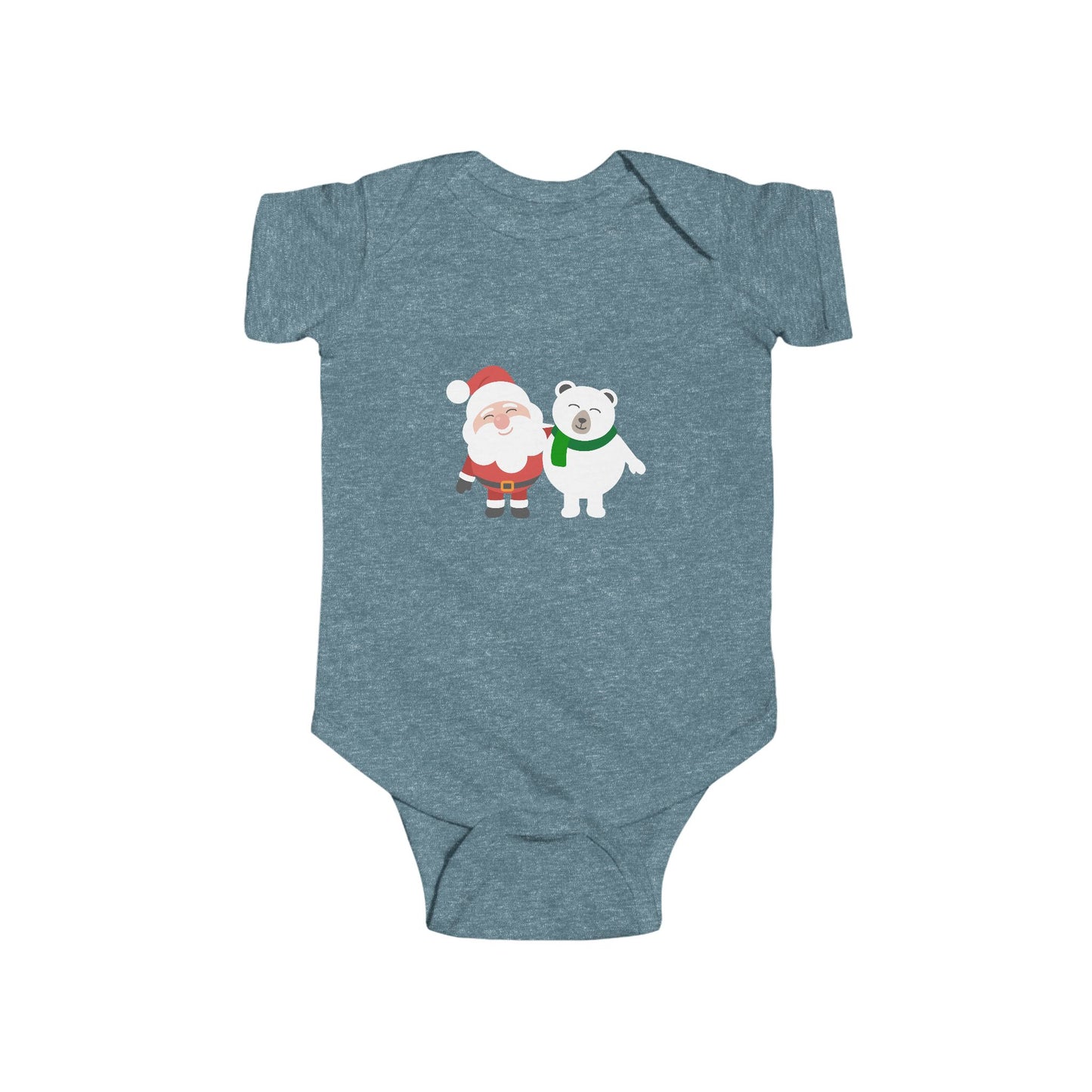Christmas Santa & Polar Bear Infant Bodysuit — Cute Holiday Baby One-Piece