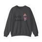 Crewneck Sweatshirt — "Furkin' Fabulous" Cute Black Cat in Pink Hat & Scarf
