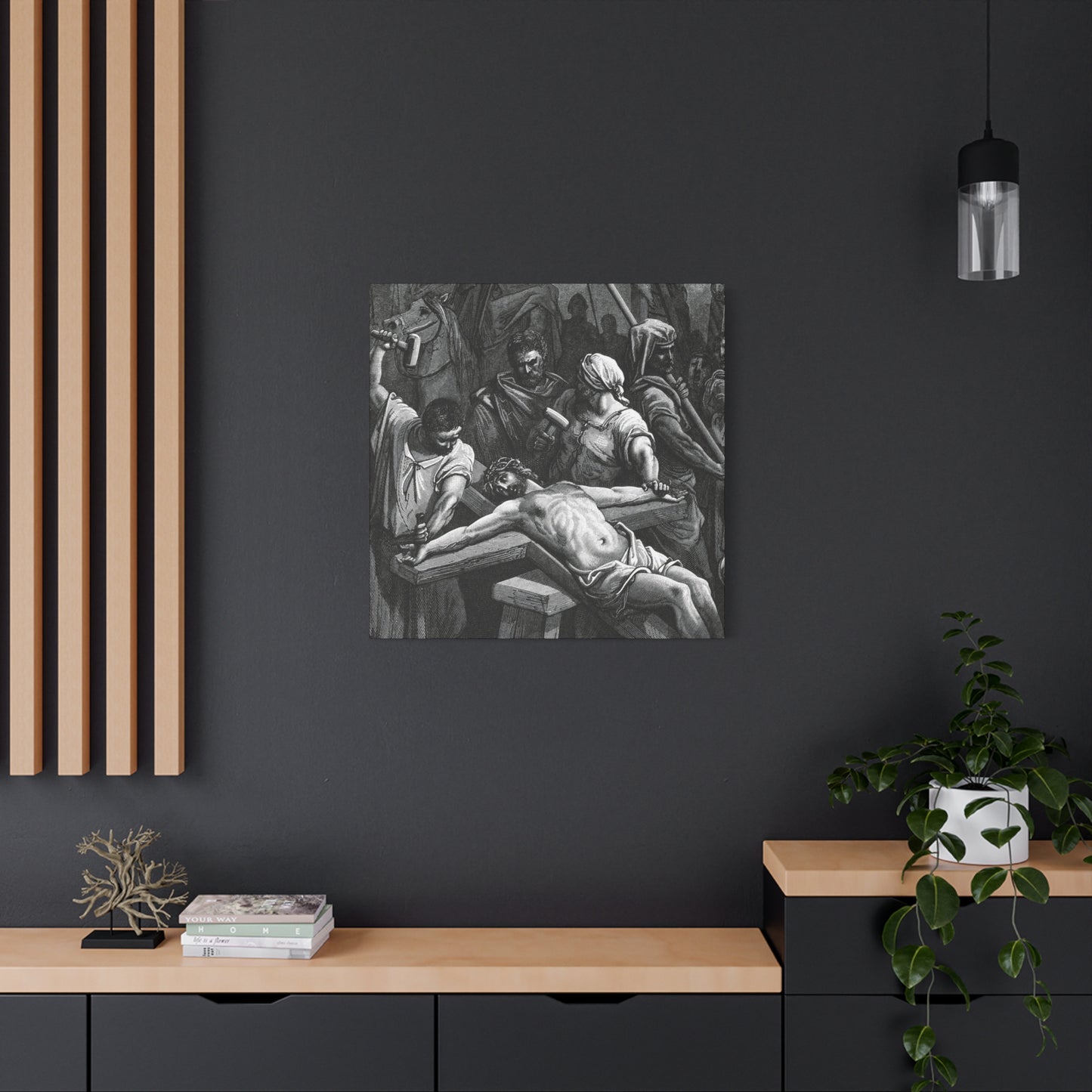 Crucifixion Art Matte Canvas Print – Stretched Religious Wall Decor
