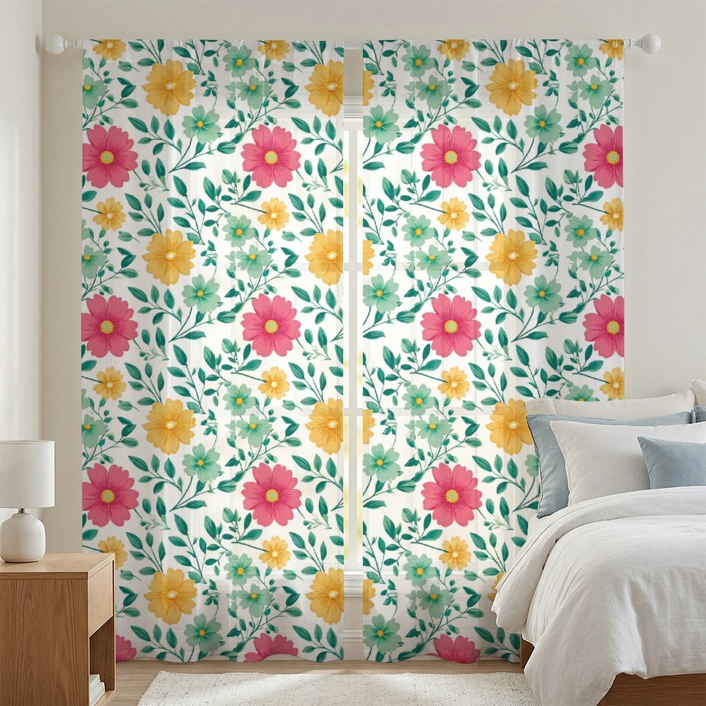 Sheer Curtain Flowers