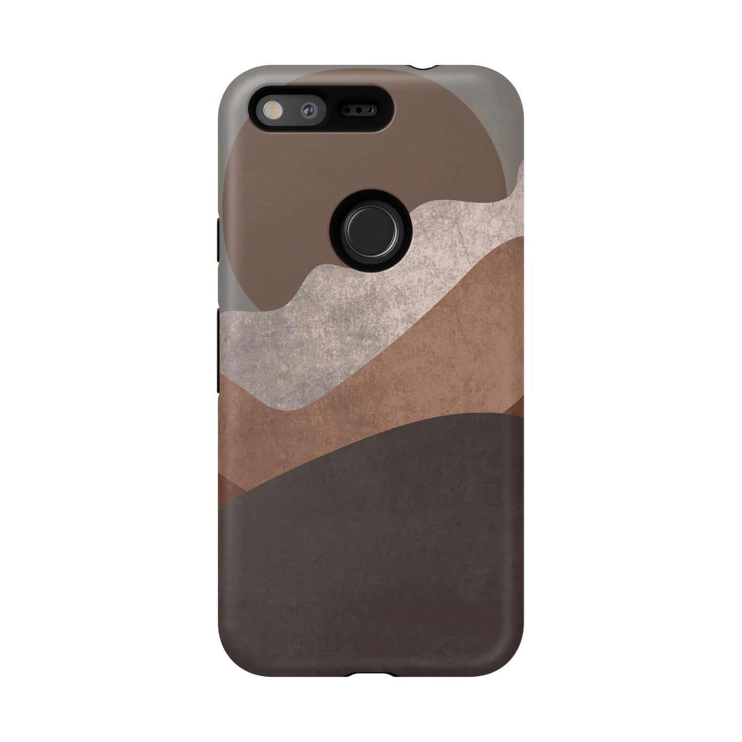 Abstract Earthtone Phone Case — Brown Layered Rugged Tough Case