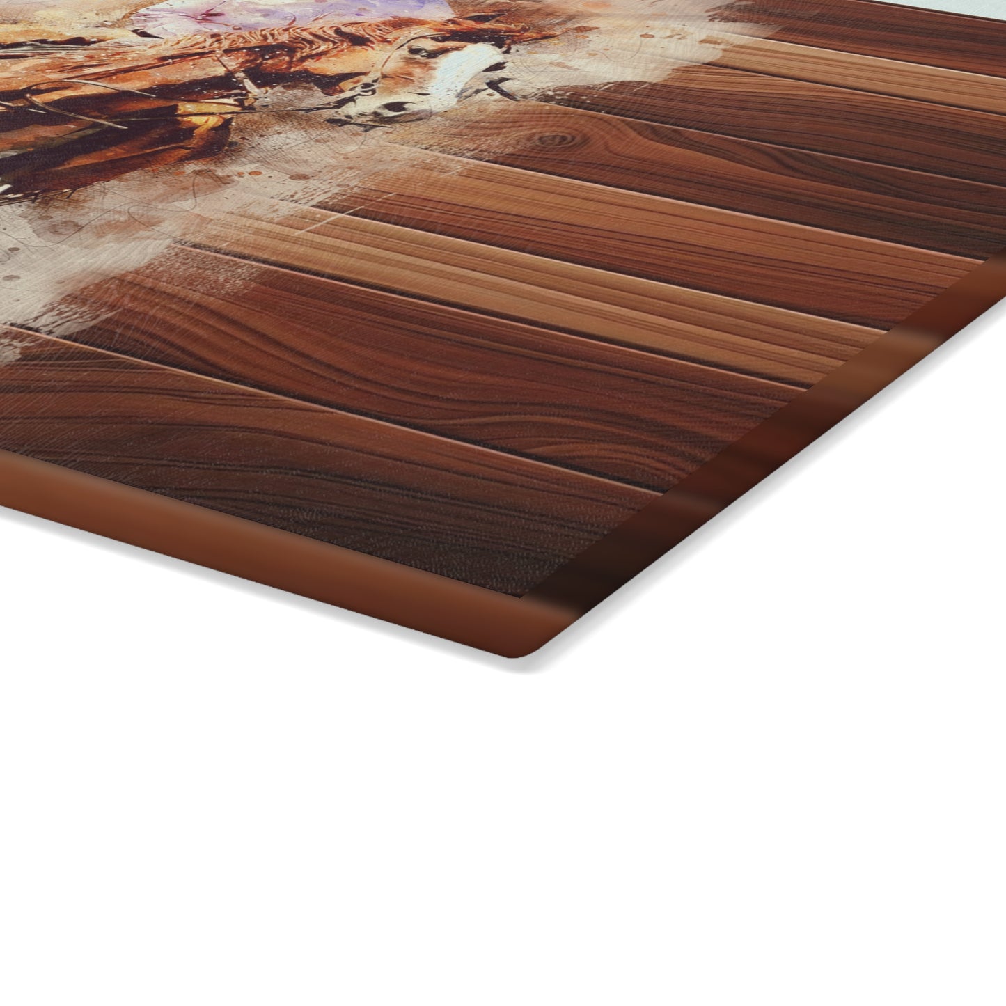 Rustic Equestrian Glass Cutting Board - Horse