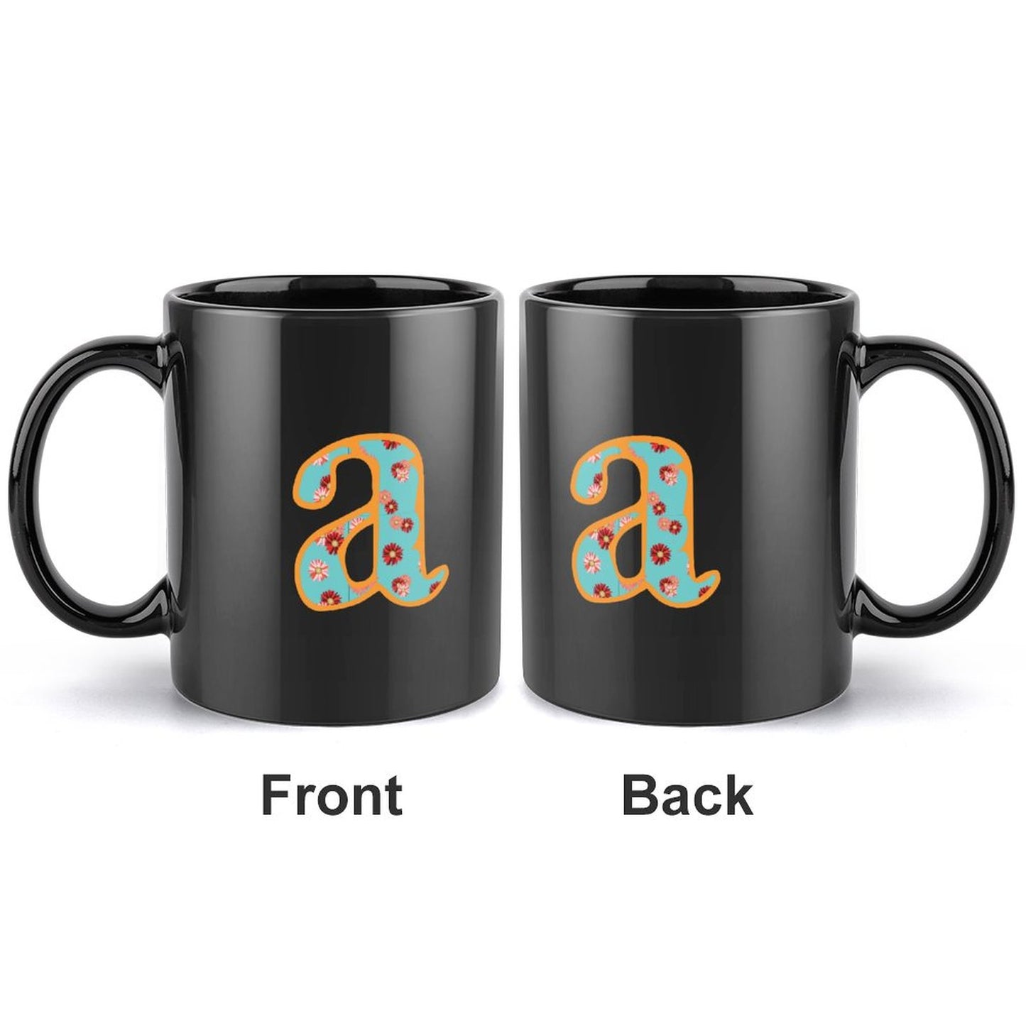 Personalized Photo Coffee Mugs with Identical Patterns - Letter A