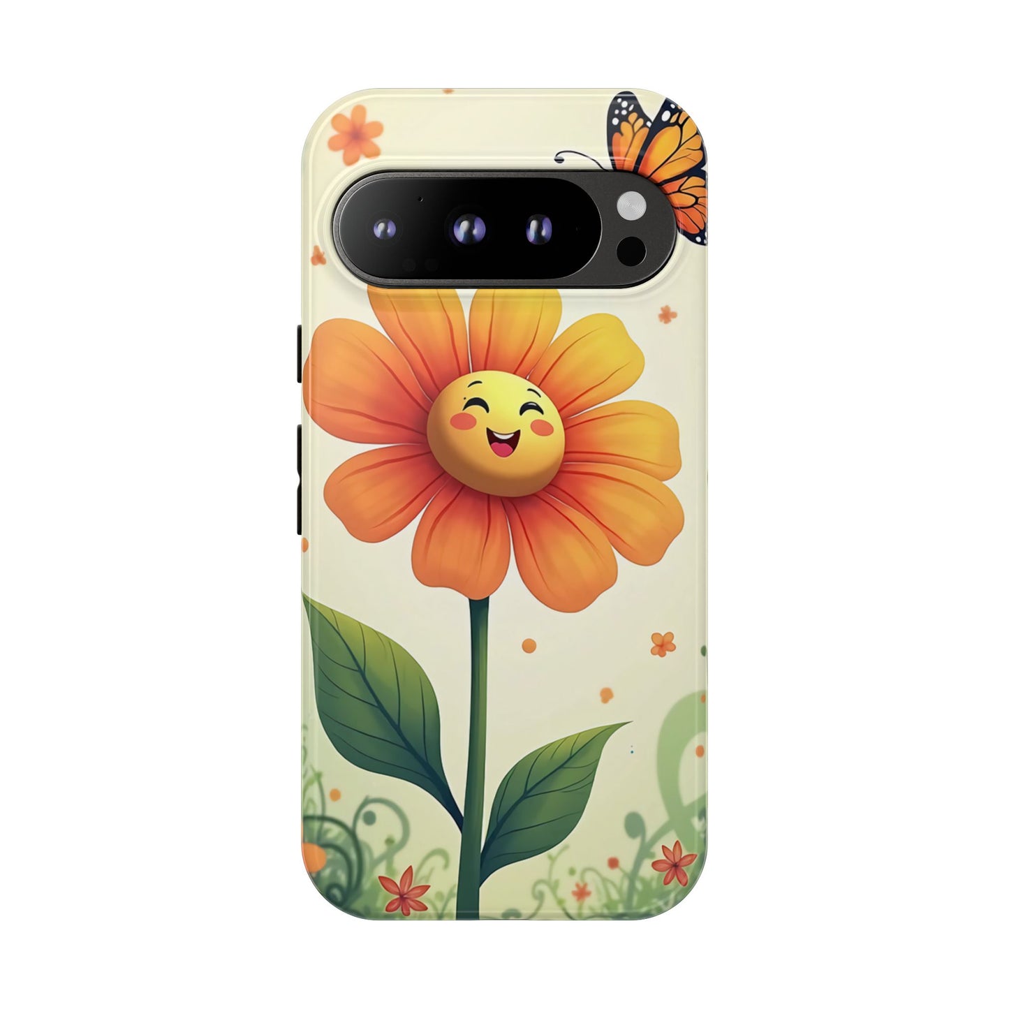 Floral Phone Case with Butterfly Design, Cute Flower Phone Cover for Nature Lovers, Eco-Friendly Gift, Spring Vibes, Birthday Present