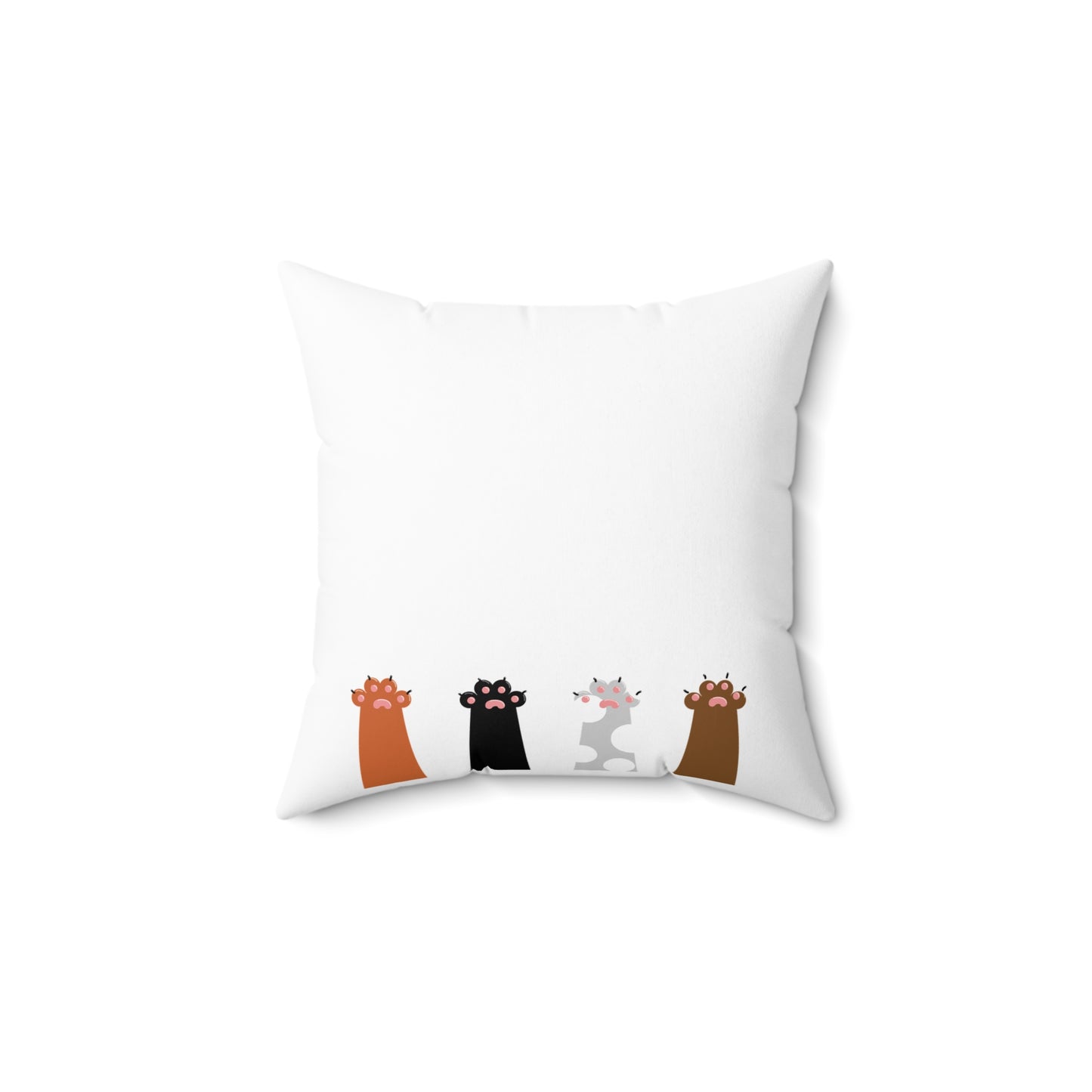 Cute Cat Row Decorative Throw Pillow — Kawaii Kitten Accent Cushion