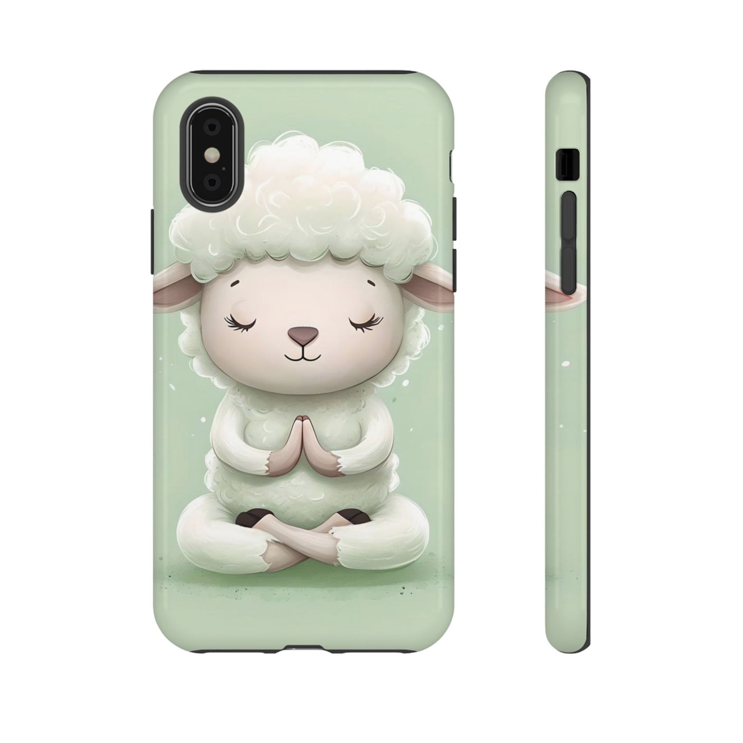 Meditating Lamb Phone Case — Cute Pastel Protective iPhone Cover