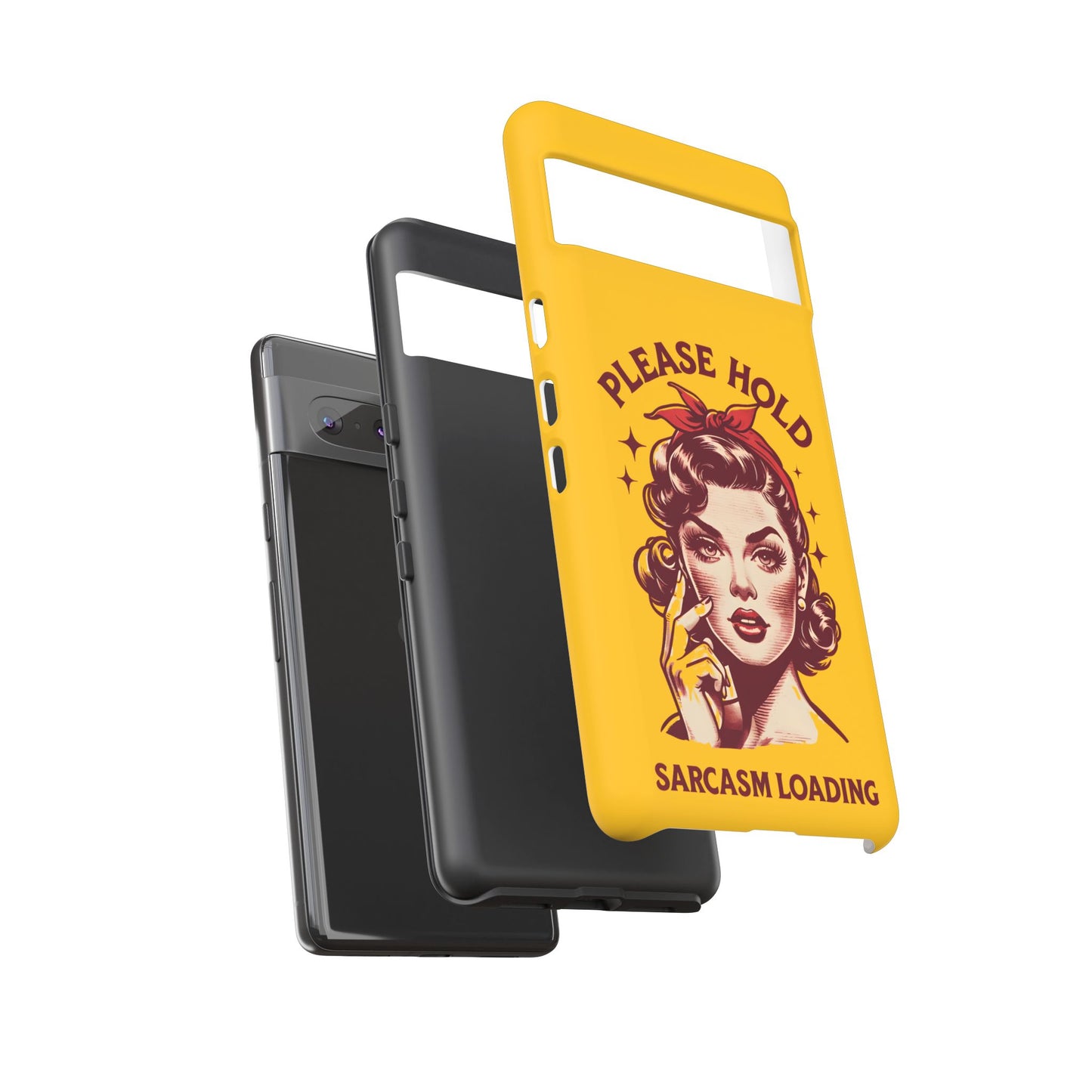Phone Case - "Please Hold, Sarcasm Loading" Retro Pin-Up Tough Case
