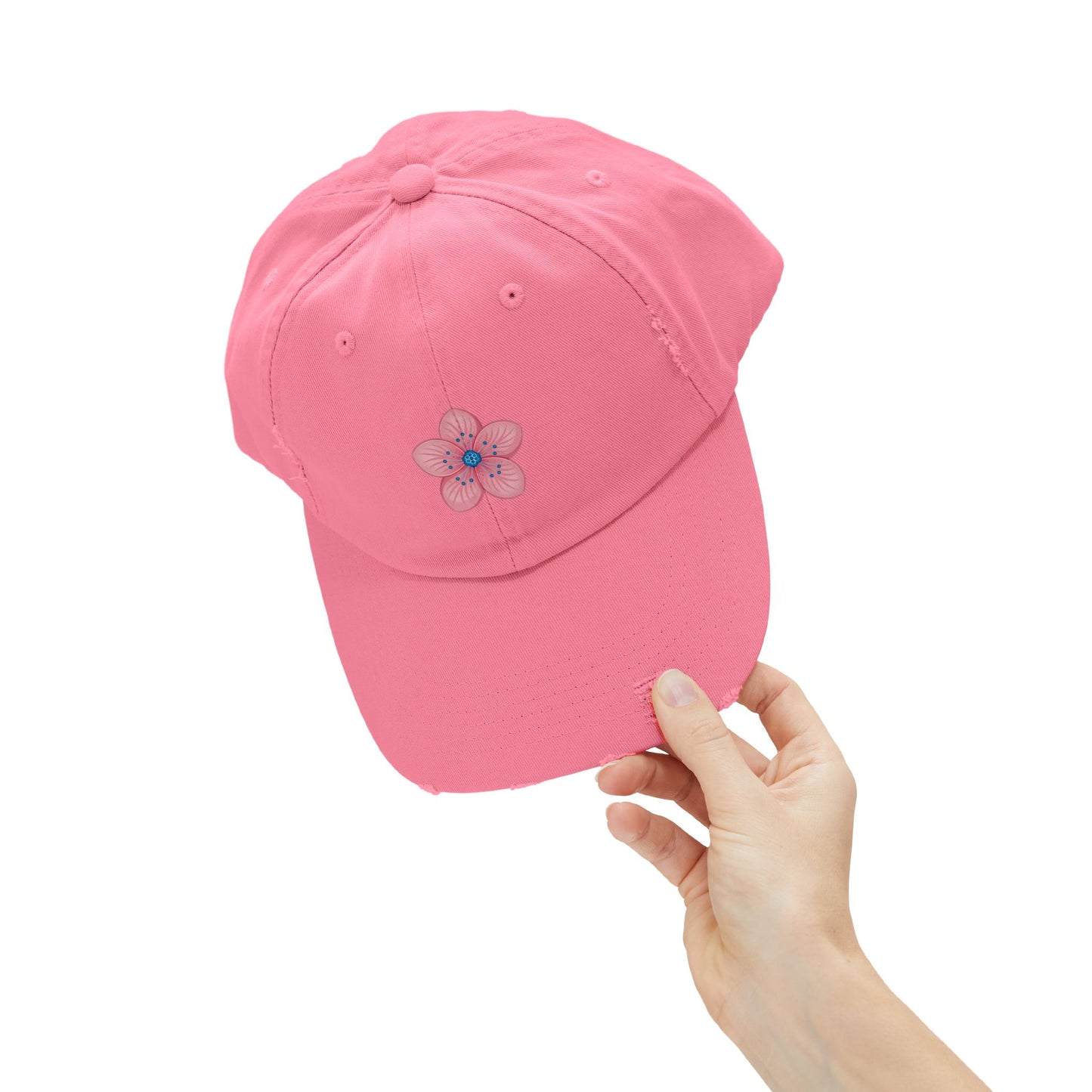 Floral Distressed Cap | Trendy Hat for Spring and Summer | Perfect Gift for Floral Lovers, Outdoor Events, Festivals, Birthdays
