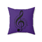 Musical Note Pillow | Purple Treble Clef Cushion