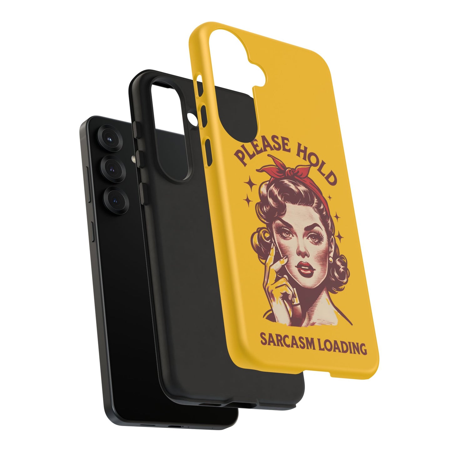 Phone Case - "Please Hold, Sarcasm Loading" Retro Pin-Up Tough Case