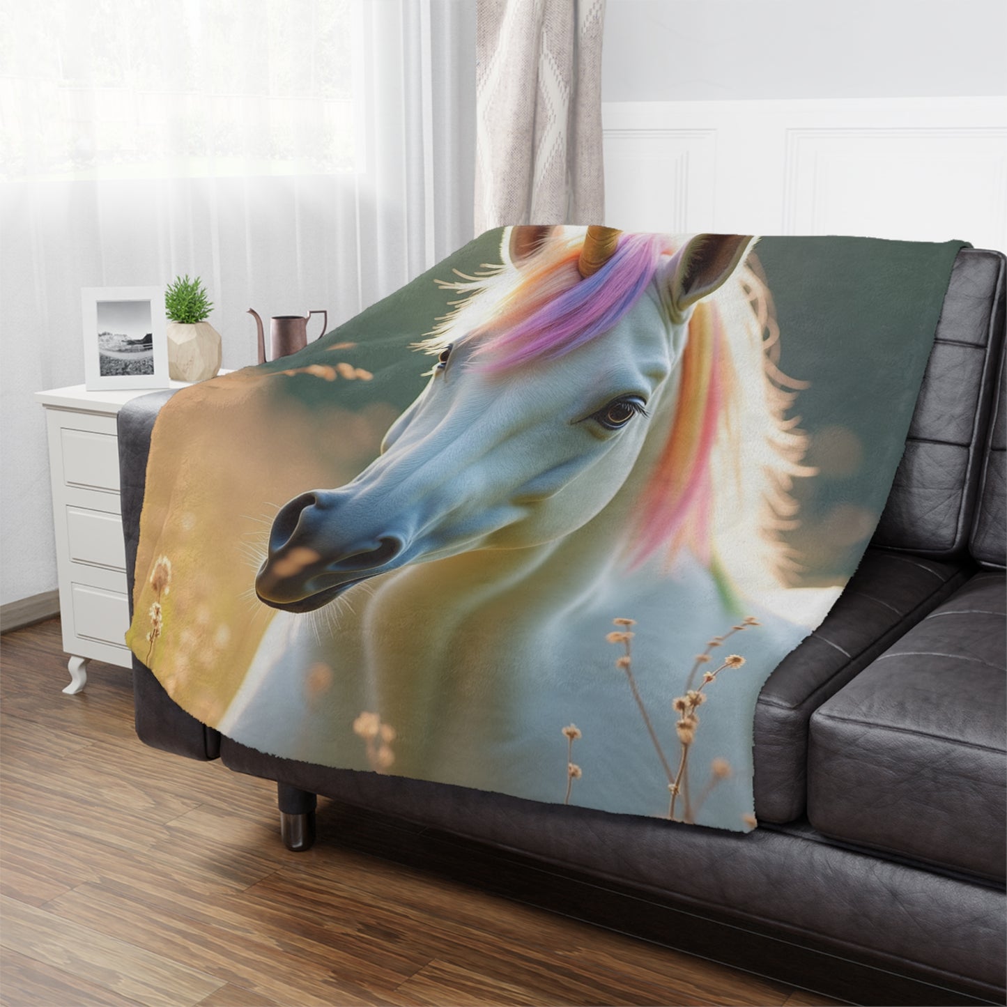 Unicorn Minky Blanket – Soft Rainbow-Maned Fantasy Throw for Kids & Gift