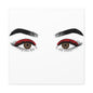 Red Lashes Wall Art Canvas — Glam Eyes Makeup Decor