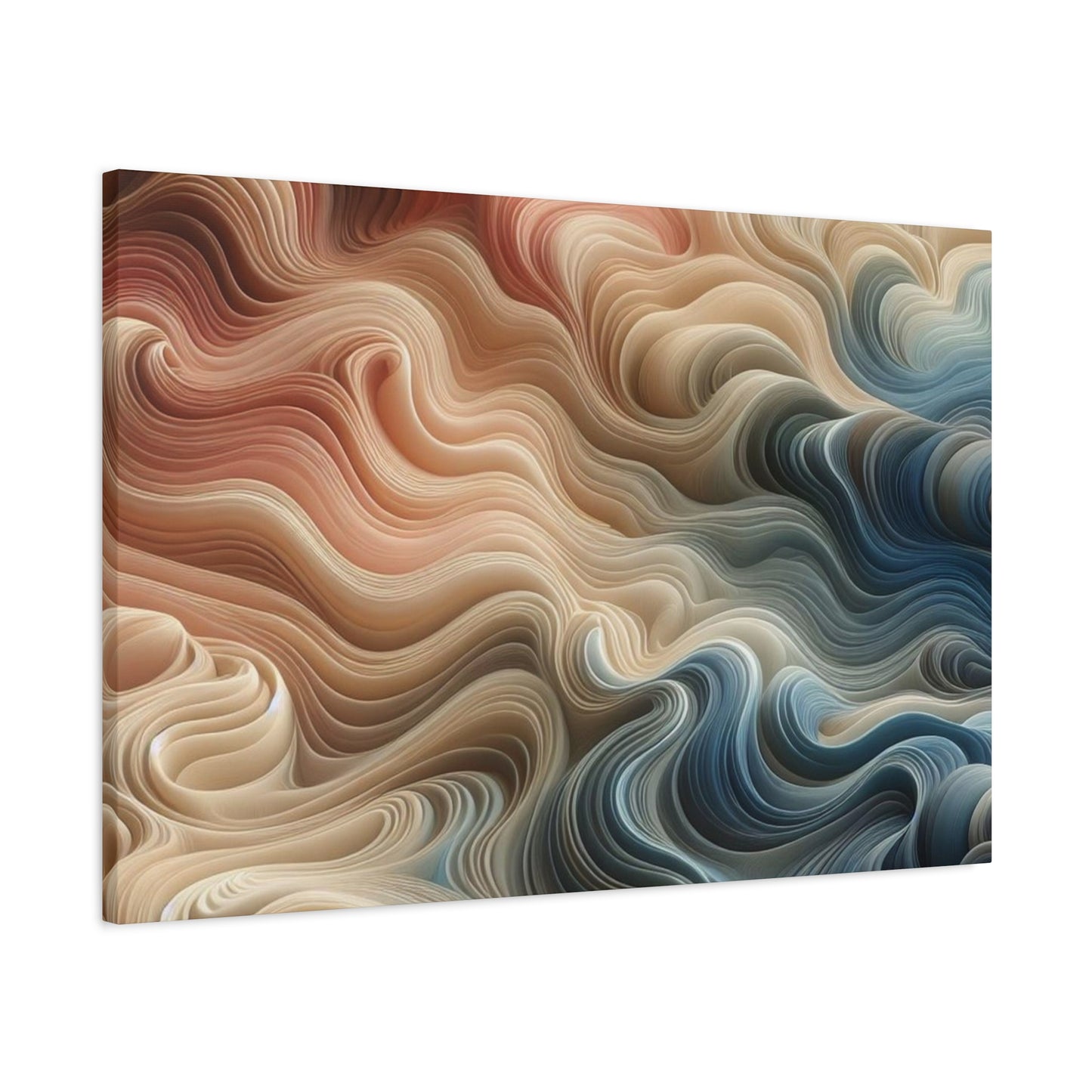 Abstract Swirl Matte Canvas Wall Art — Fluid Earth Tones, Stretched 1.25"