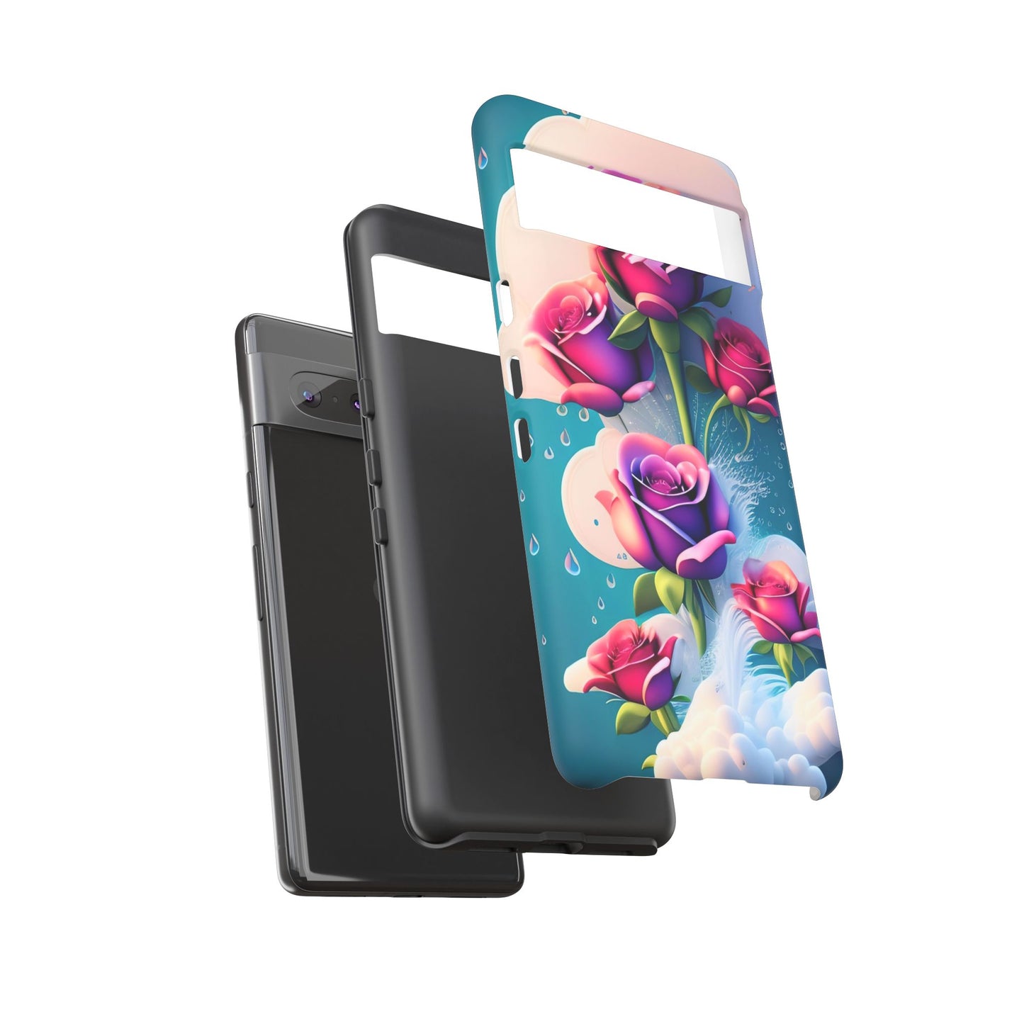Floral Dream Tough Phone Case — Rose Bouquet Clouds Design