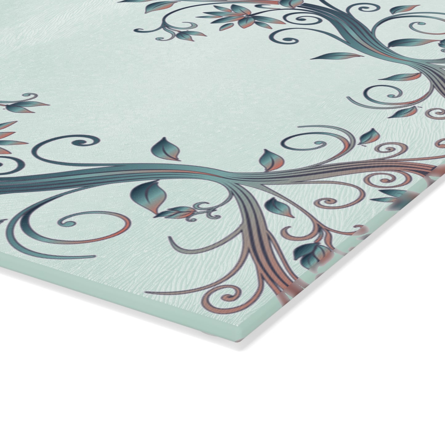 Floral Vine Glass Cutting Board — Mint Decorative Kitchen Chopping Board