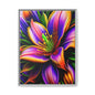 Vibrant Neon Floral Matte Canvas Print — Framed Wall Art