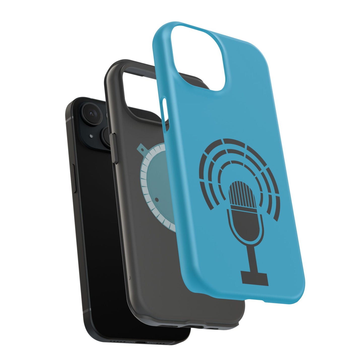 Phone Case — Retro Microphone Podcast Design, Magnetic Impact-Resistant
