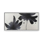 Framed Black Floral Matte Canvas Wall Art — Monochrome Botanical Print