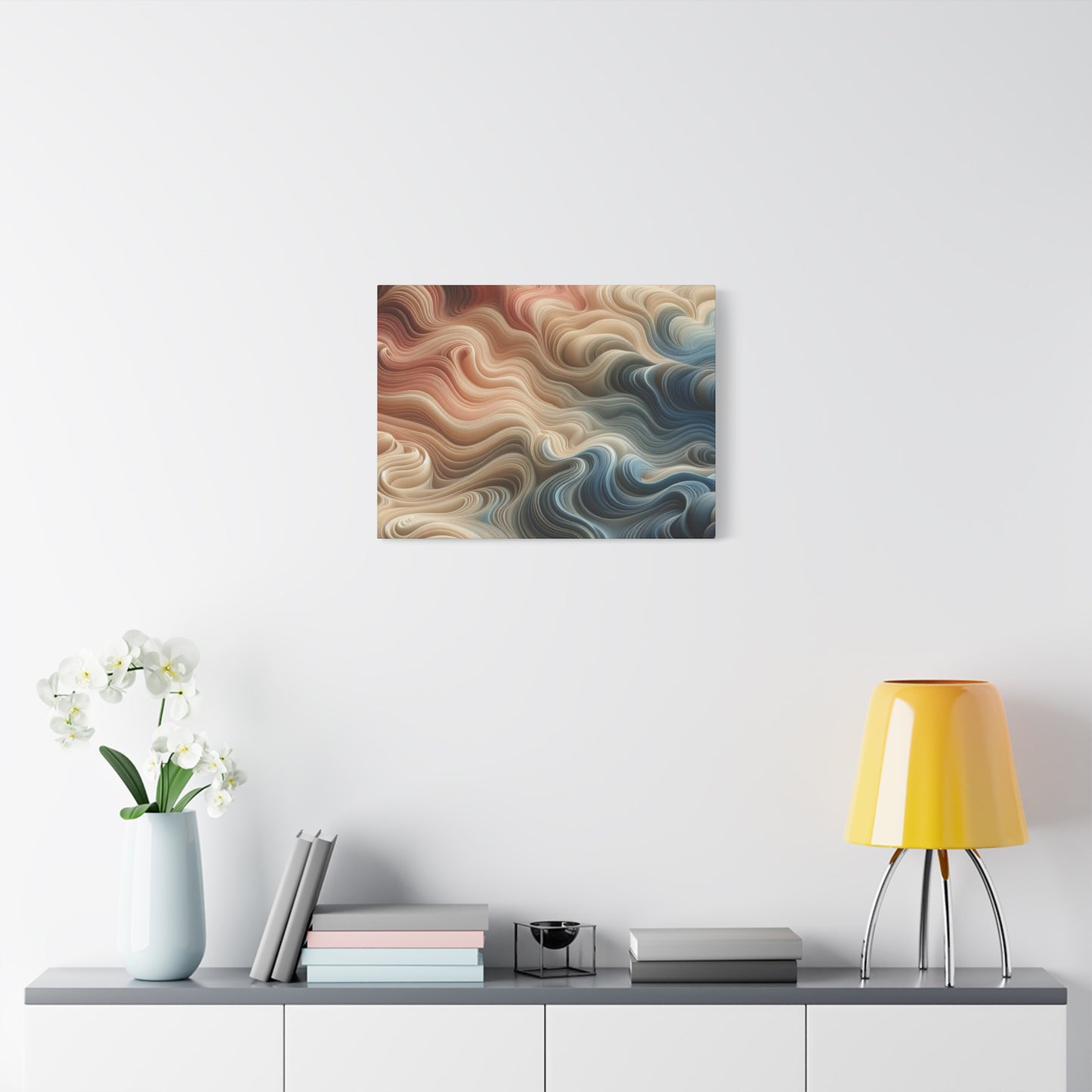 Abstract Swirl Matte Canvas Wall Art — Fluid Earth Tones, Stretched 1.25"