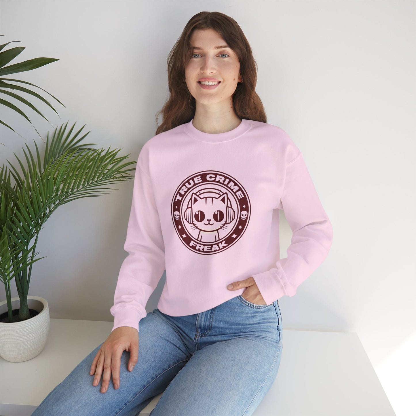 True Crime Freak Cat Crewneck Sweatshirt