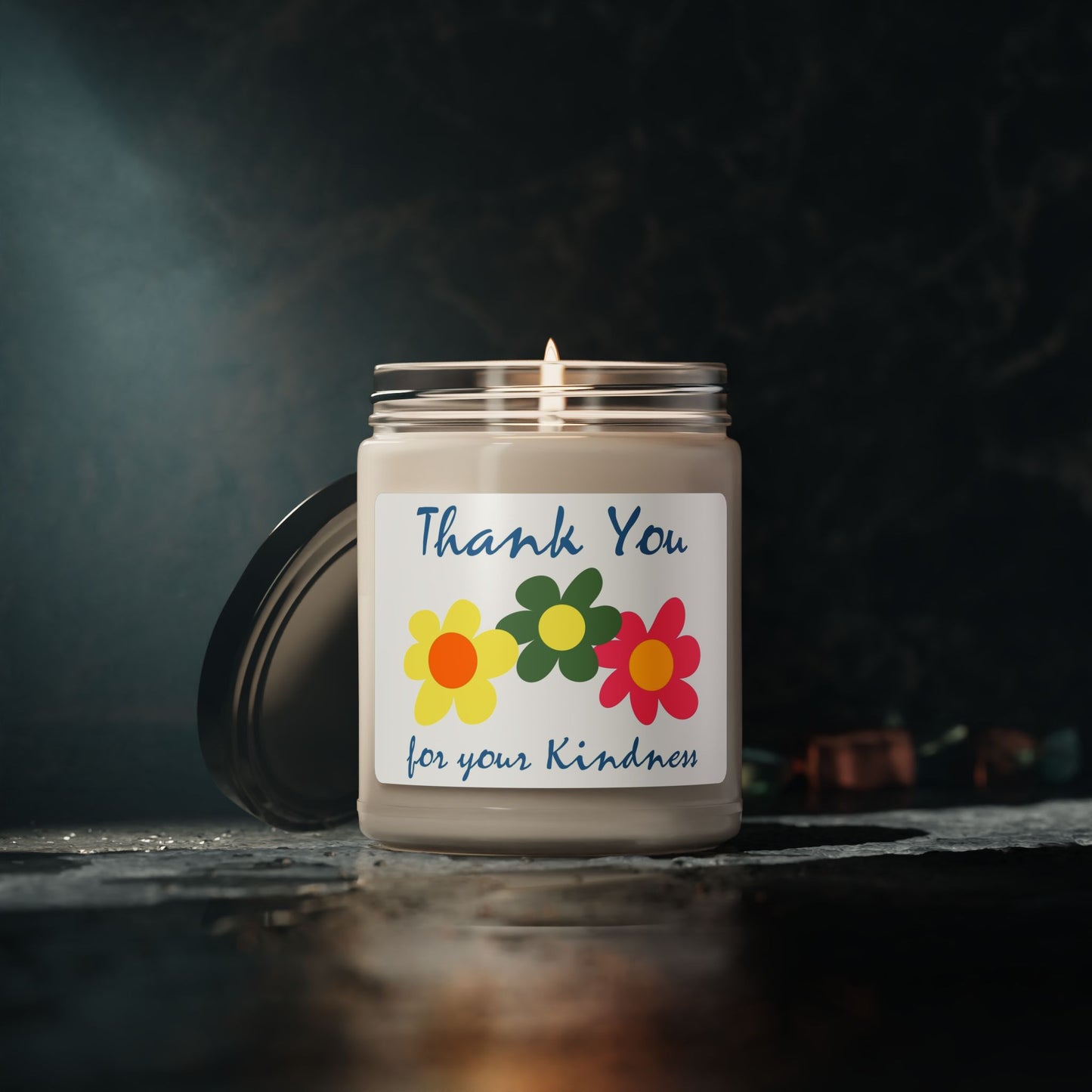 Thank You Soy Candle — 'Thank You for Your Kindness' Floral Scented Candle, 9oz