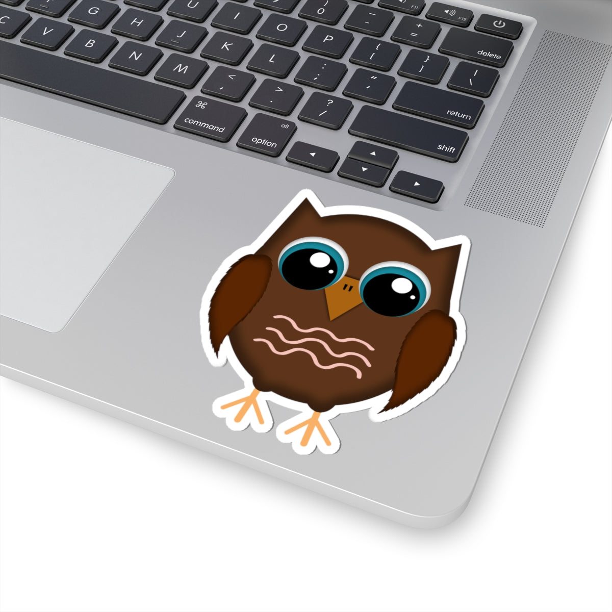 Cute Brown Owl Kiss-Cut Stickers, Fun Laptop Decals